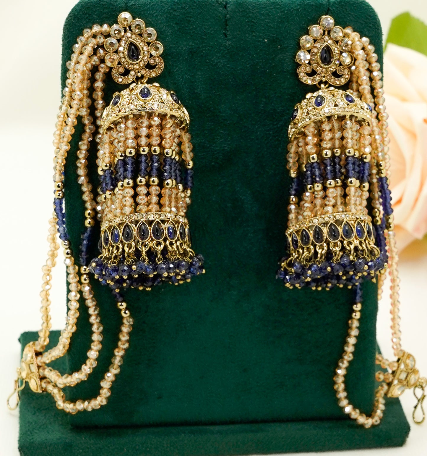 Jhumka Earrings with Pearl Strings – Modest Earring for Any Celebratory Event
