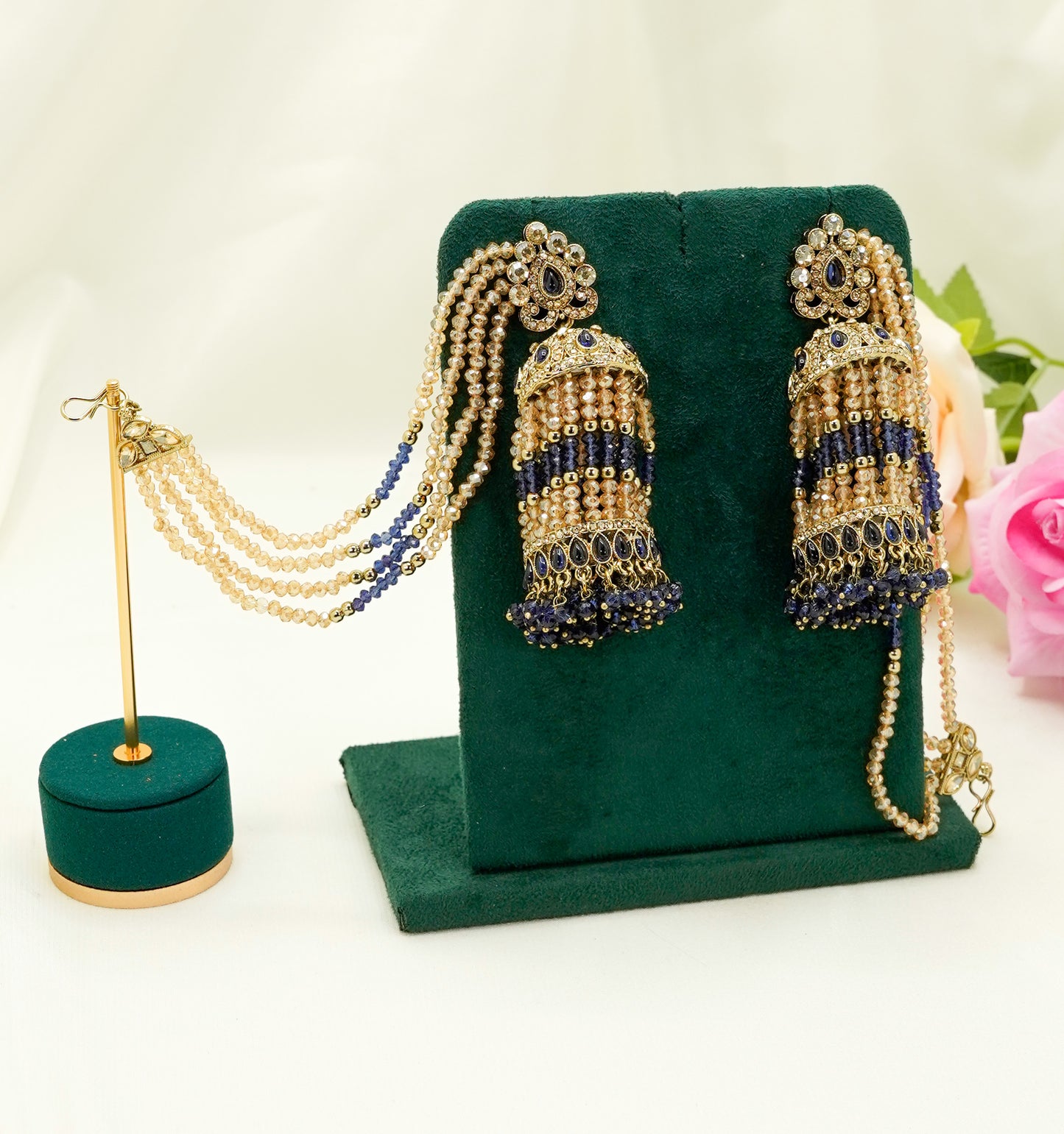 Jhumka Earrings with Pearl Strings – Modest Earring for Any Celebratory Event