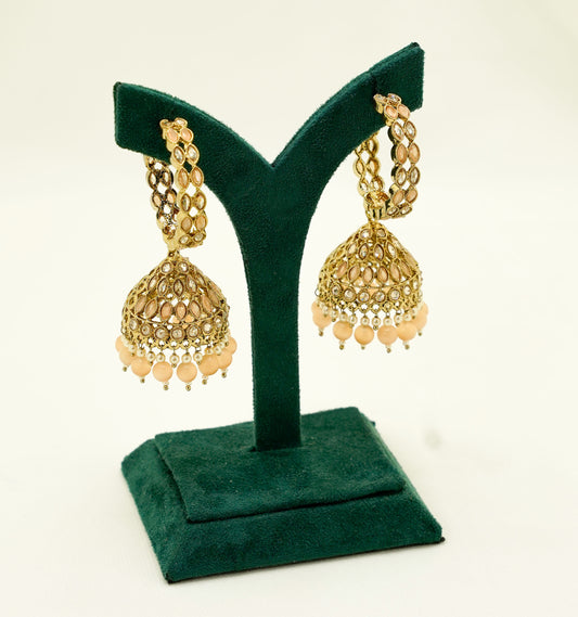 Peach Jhumka Earrings Set – Party Earring Set
