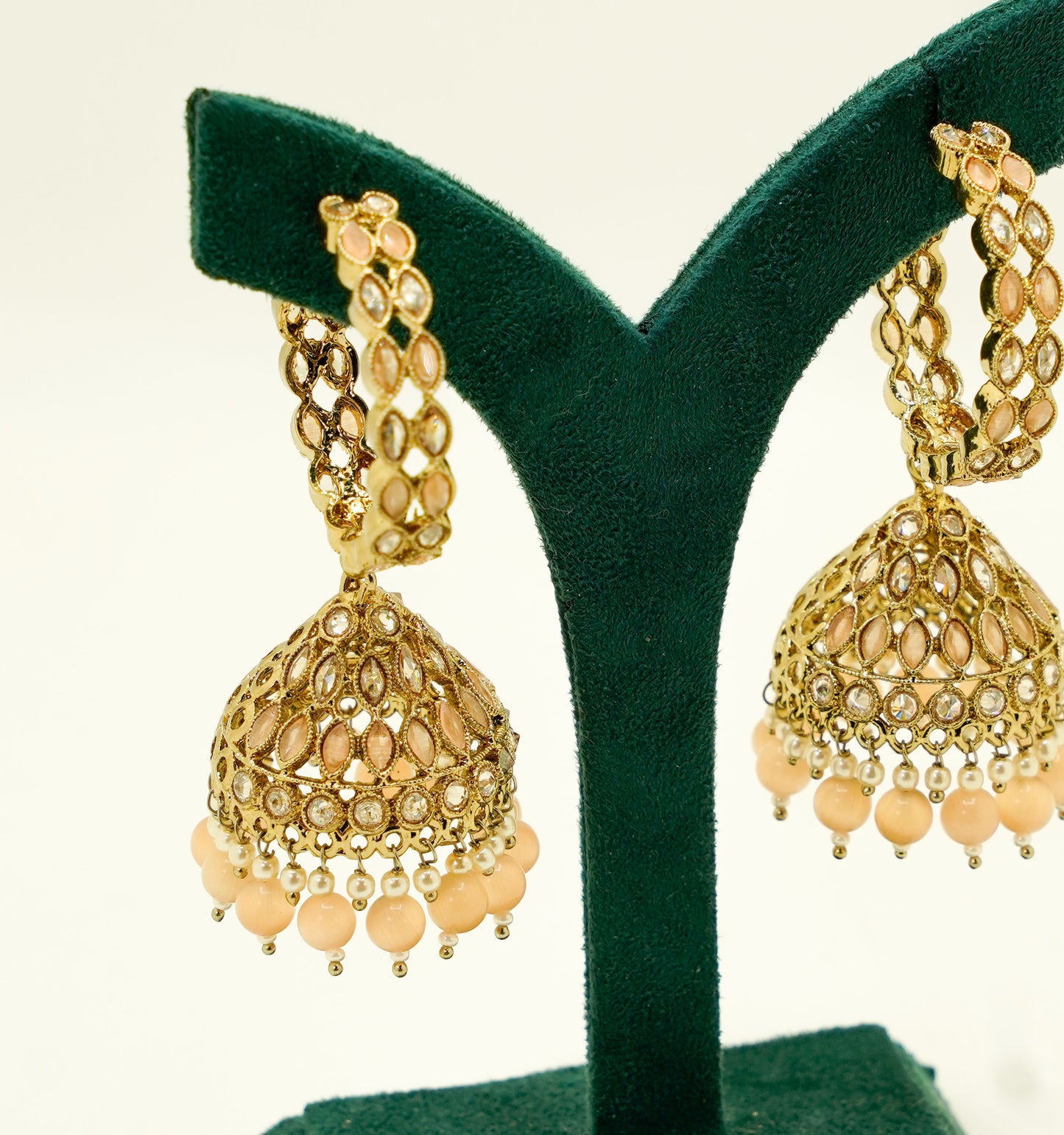 Peach Jhumka Earrings Set – Party Earring Set