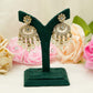 Gold Earrings with Cream Beads – Party Earrings Set