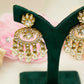 Gold Earrings with Cream Beads – Party Earrings Set
