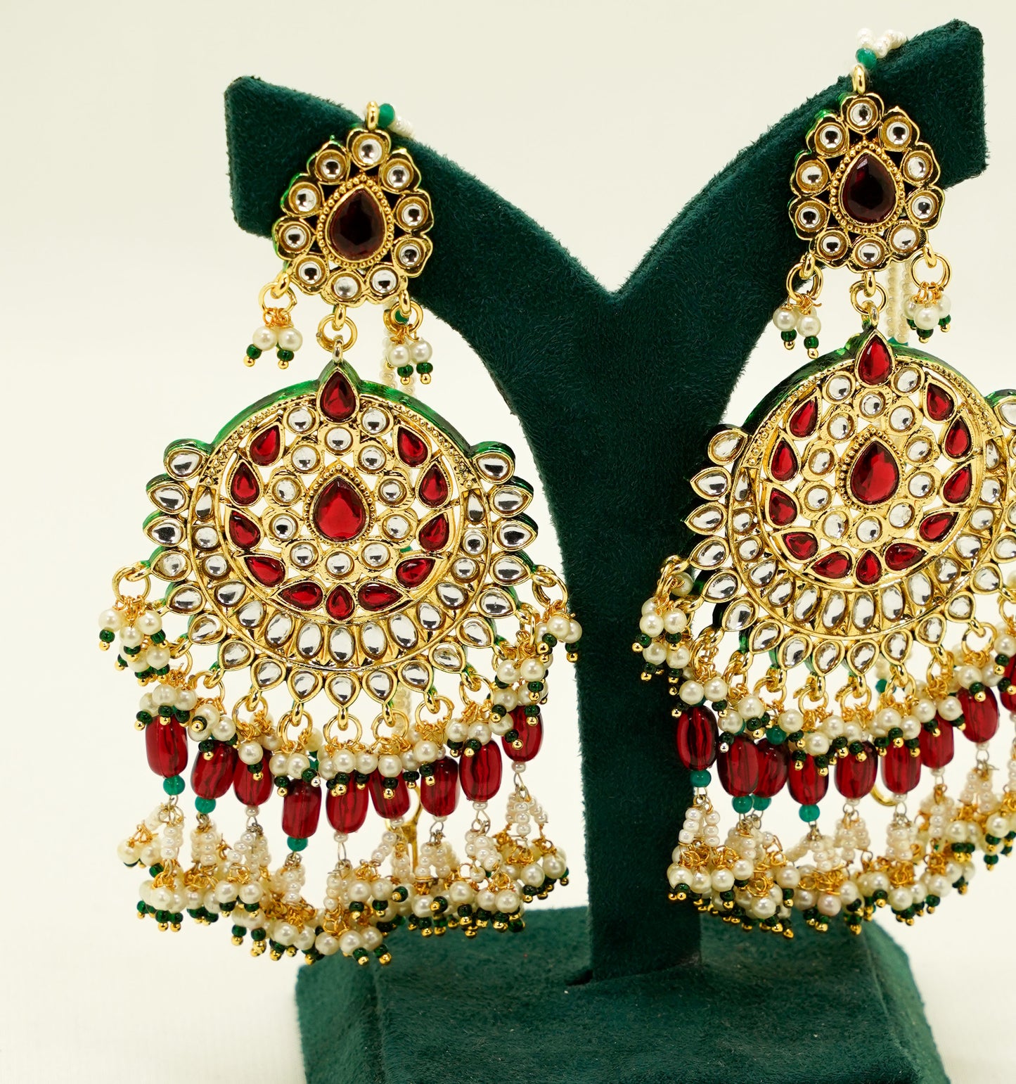 Red Green Earrings Set – Party Earring Set