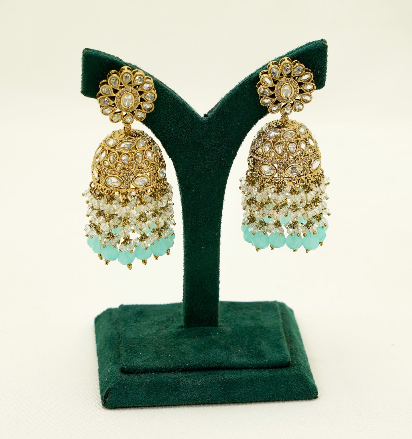 Aqua Blue Jhumka Earrings Set – Party Earring Set
