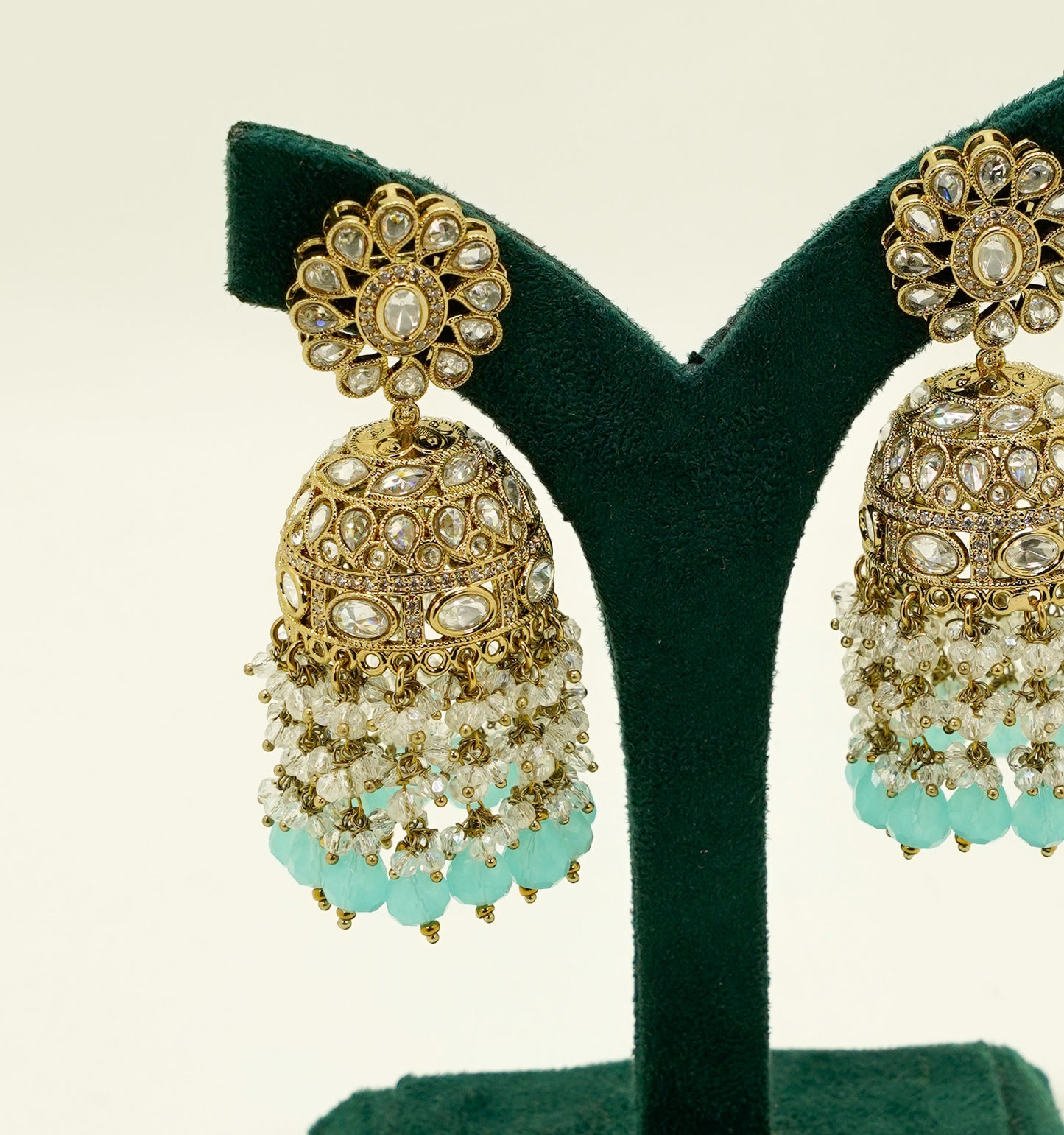 Aqua Blue Jhumka Earrings Set – Party Earring Set