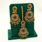 Green Jhumka Earrings & Tikka – Party Earring Set For Any Event
