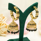 Black Gold Jhumka Earrings Set – Modest Earring Jewellery for Any Festival