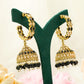 Black Gold Jhumka Earrings Set – Modest Earring Jewellery for Any Festival
