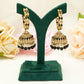 Black Gold Jhumka Earrings Set – Modest Earring Jewellery for Any Festival