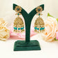 Teal Jhumka Earrings Set – Modest Earring Jewellery for Any Celebratory Event