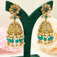 Teal Jhumka Earrings Set – Modest Earring Jewellery for Any Celebratory Event
