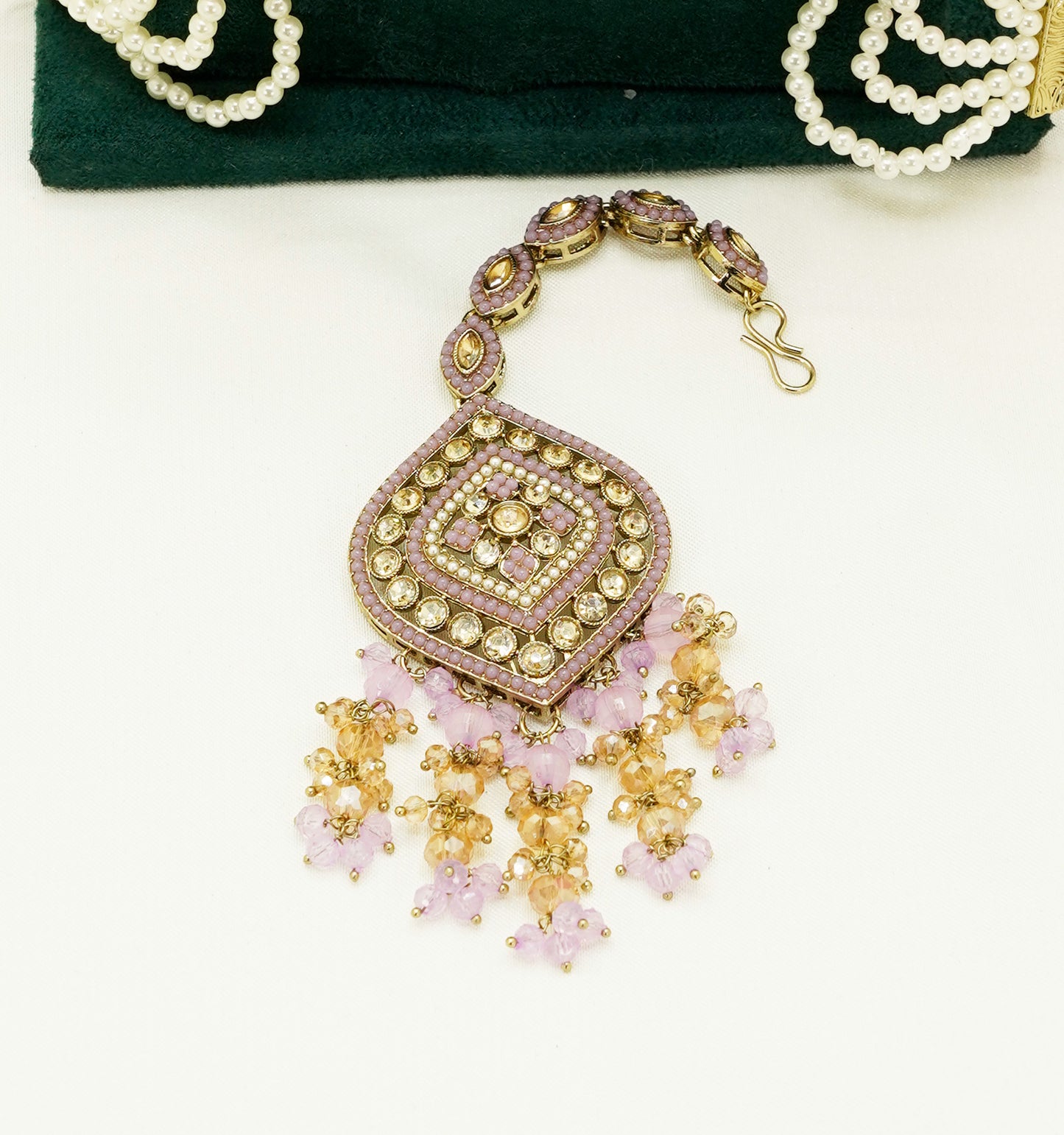 Tikka & Jhumka Earrings with Strings – Modest Earring for Any Celebratory Event
