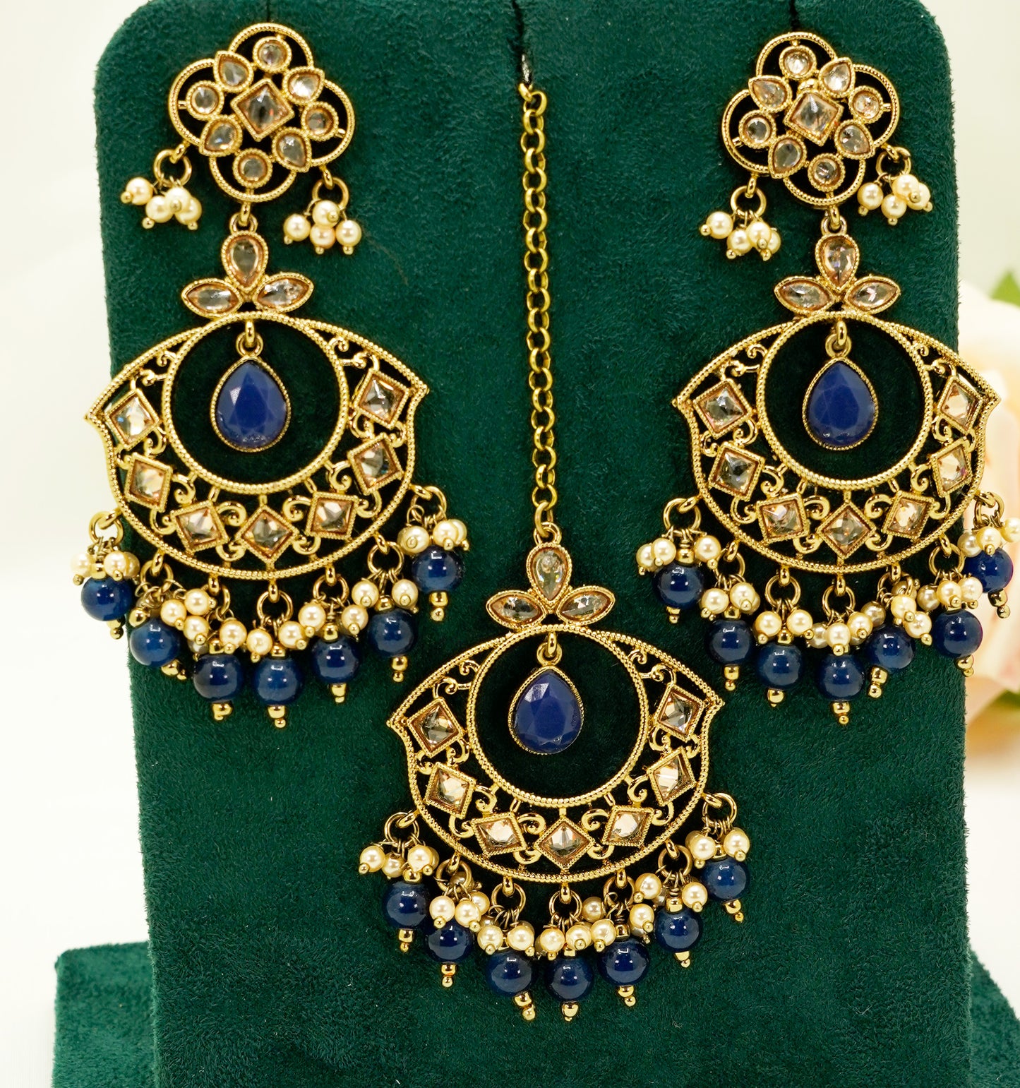 Zoya Jhumka Earrings & Tikka – Modest Earring for Any Celebratory Event