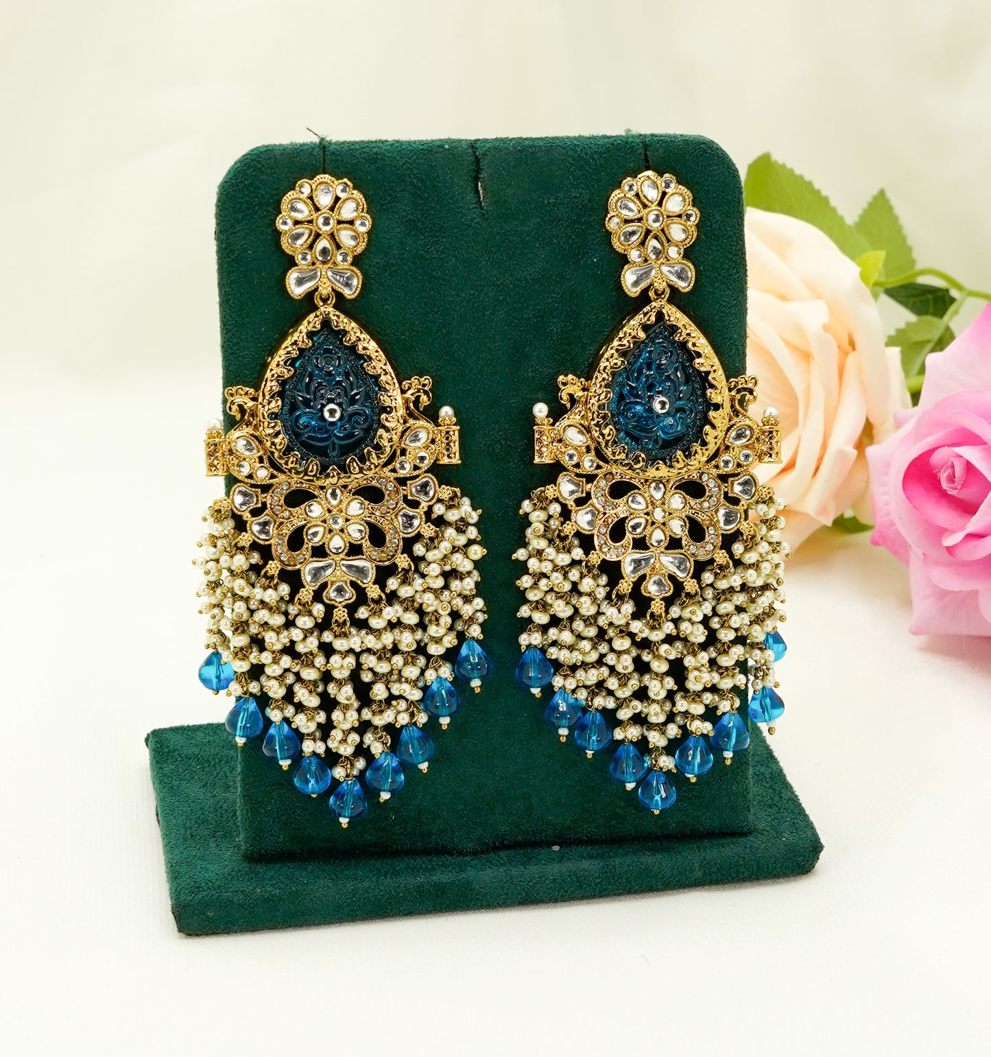 Multicolour Pearl Dangler Earrings  – Party Earring Set