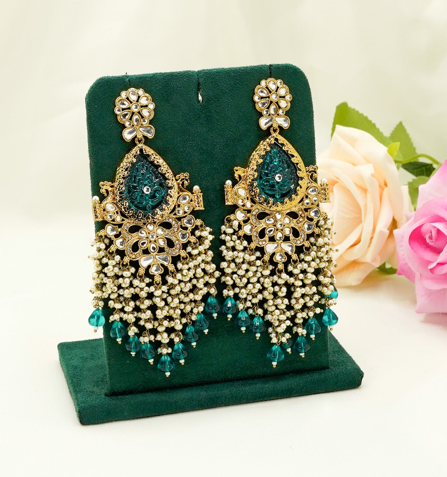 Multicolour Pearl Dangler Earrings  – Party Earring Set