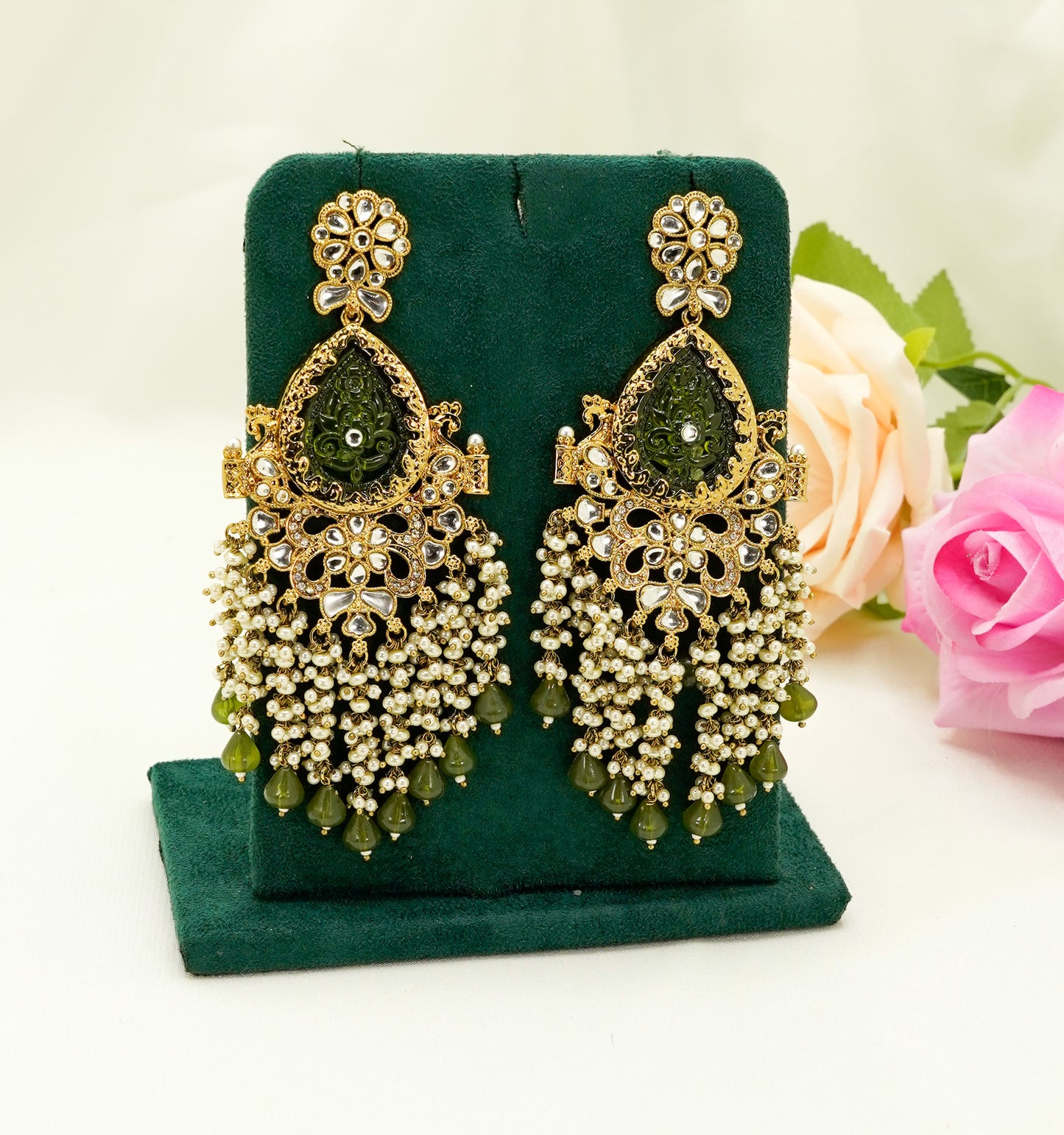 Multicolour Pearl Dangler Earrings  – Party Earring Set