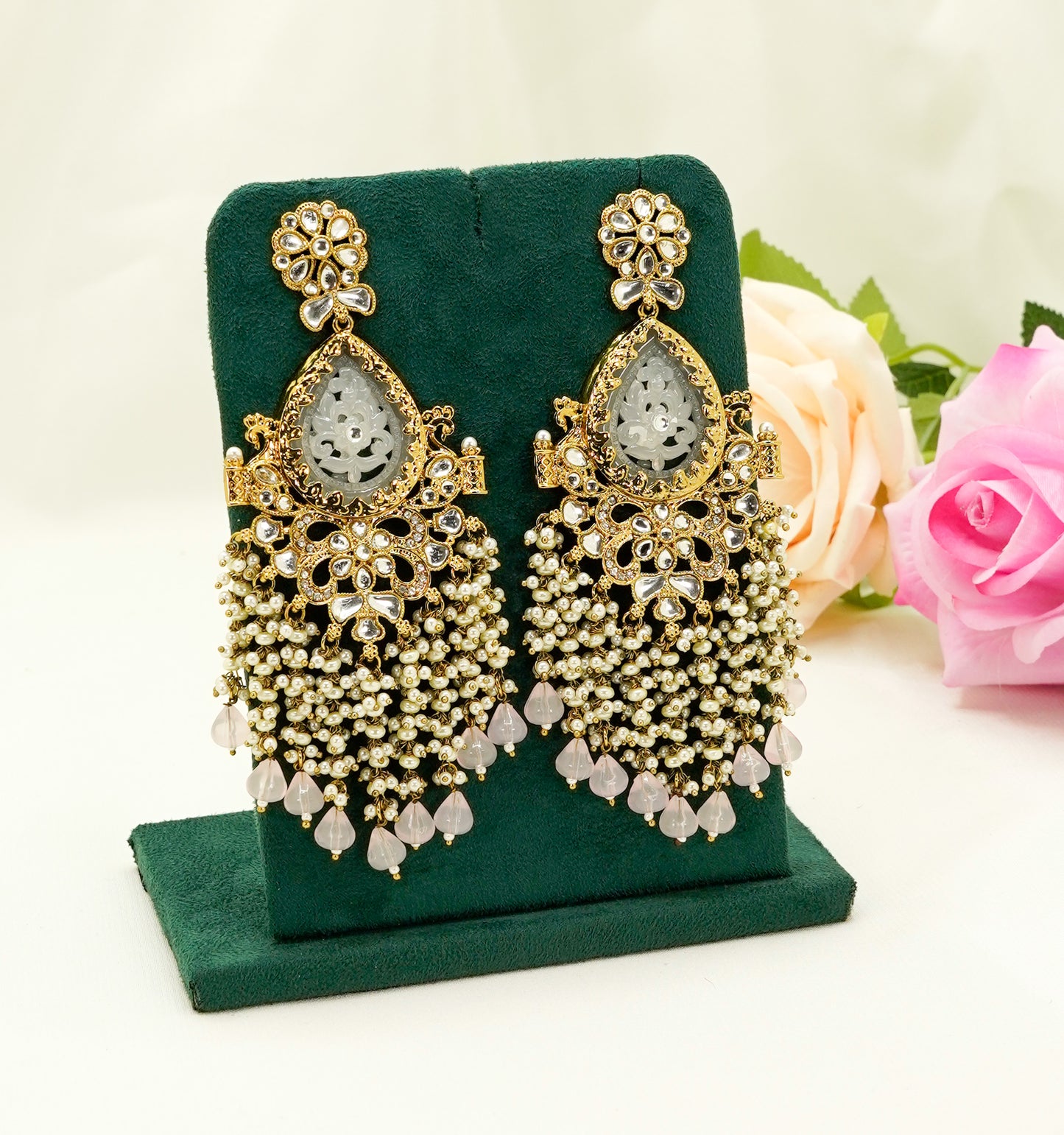 Multicolour Pearl Dangler Earrings  – Party Earring Set