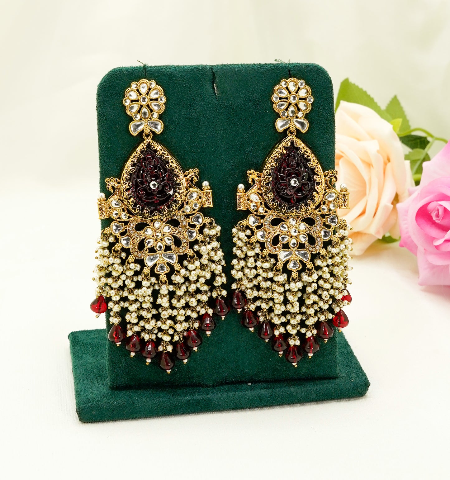 Multicolour Pearl Dangler Earrings  – Party Earring Set