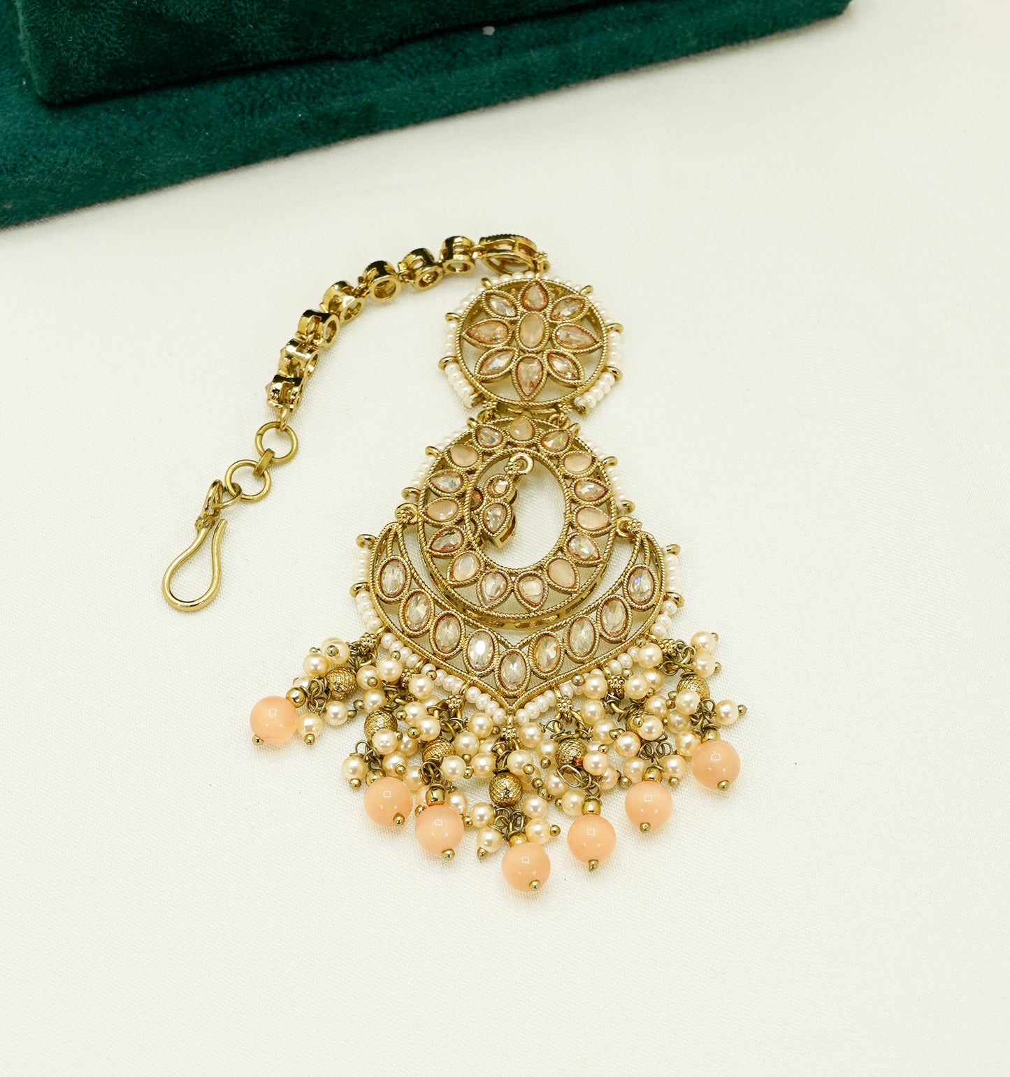 Jhumka Earrings with Pearls & Tikka – Modest Earring for Any Celebratory Event