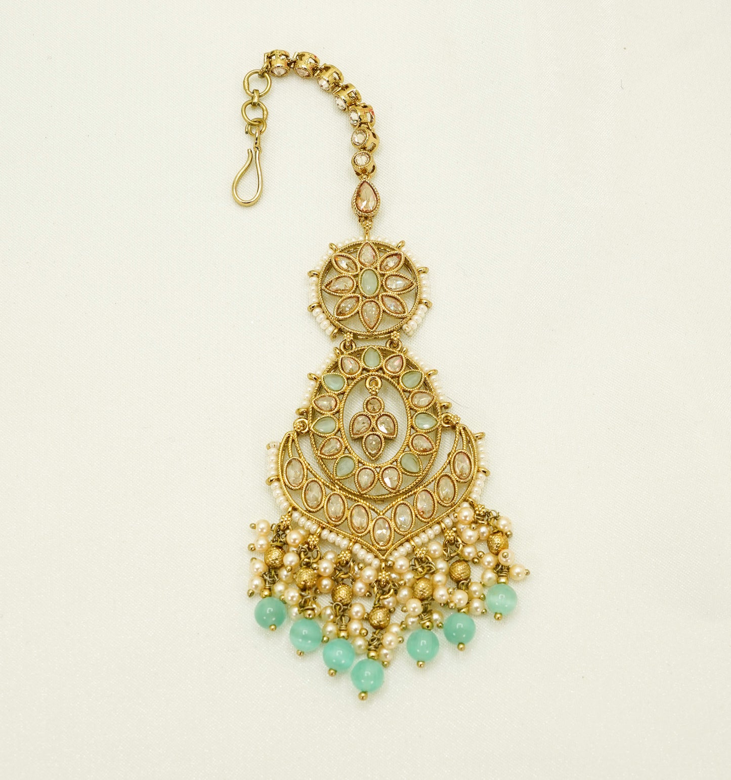 Jhumka Earrings with Pearls & Tikka – Modest Earring for Any Celebratory Event