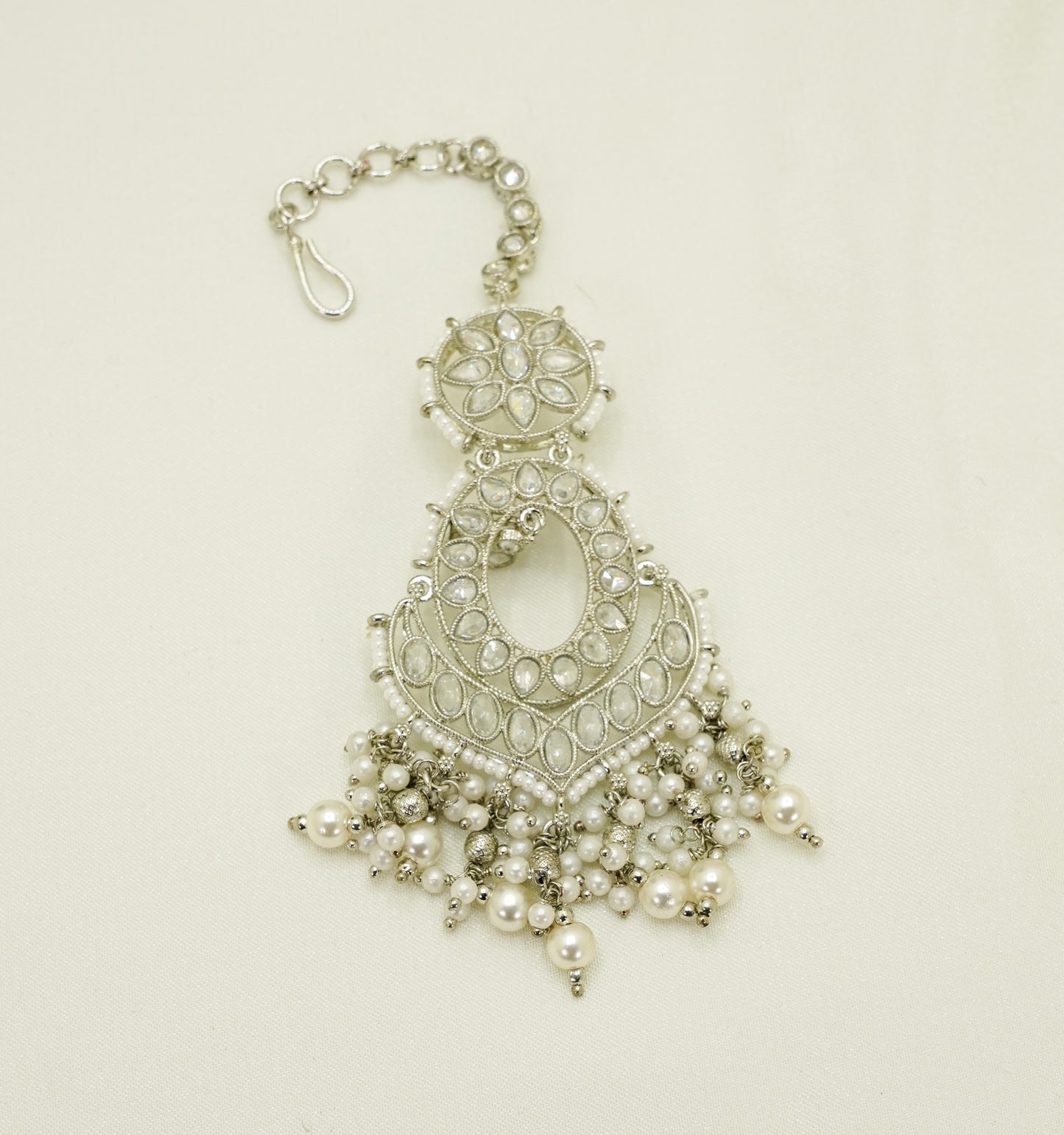 Jhumka Earrings with Pearls & Tikka – Modest Earring for Any Celebratory Event