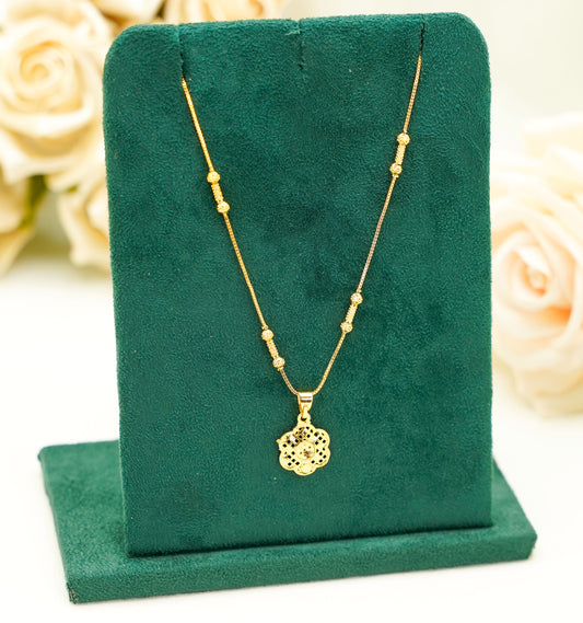 Floral Pendant Gold Plated Necklace
