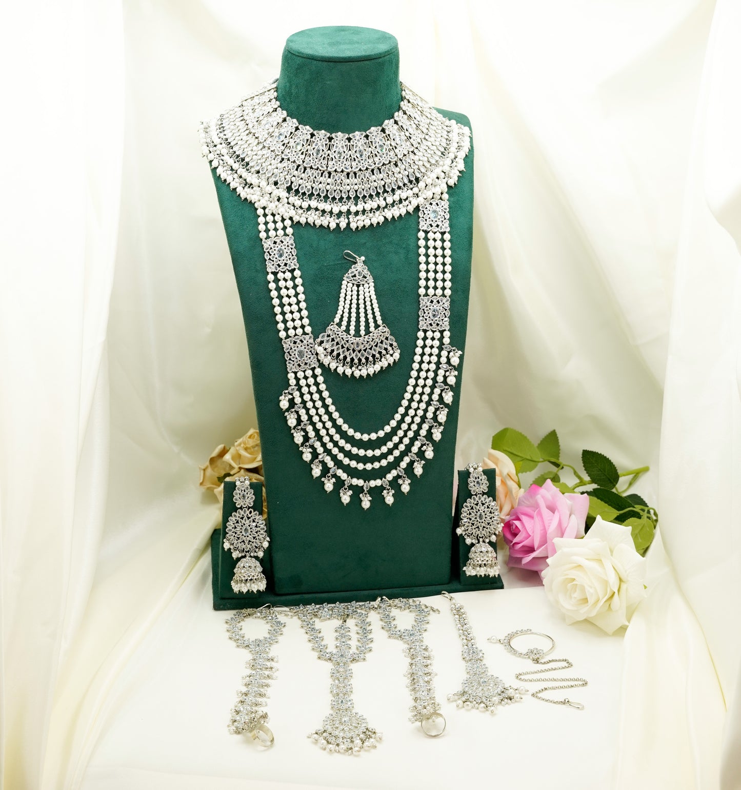 Haya Bridal Set – Full Bridal Jewellery Set - BN2 Silver