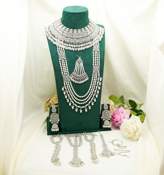 Haya Bridal Set – Full Bridal Jewellery Set - BN2 Silver