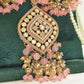 Blush Pink Bridal Jhumka Earrings with Pearl Strings – Modest Islamic Wedding Wear