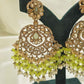 Olive Green Dangler Jhumka Earrings with Pearls – Modest  Bridal Jewellery for Nikah or Walima