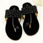 Slide Sandals – Floral Embroidery & Pearl Accents Sandals - KL4030