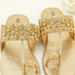 Slide Sandals – Floral Embroidery & Pearl Accents Sandals - KL4030