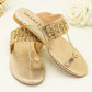 Slide Sandals – Floral Embroidery & Pearl Accents Sandals - KL4030