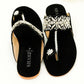 Slide Sandals – Floral Embroidery & Pearl Accents Sandals - KL4031