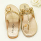 Slide Sandals – Floral Embroidery & Pearl Accents Sandals - KL4031