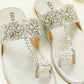 Slide Sandals – Floral Embroidery & Pearl Accents Sandals - KL4031
