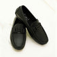 SHAHZ Kids Shoes-02 Black – Boys’ Slip-On Loafers with Textured Finish & Buckle Detail