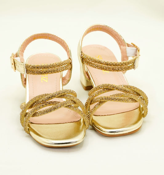 Kids Sparkling Sandals - Girls Party Sandals - Gold - MLCH6012