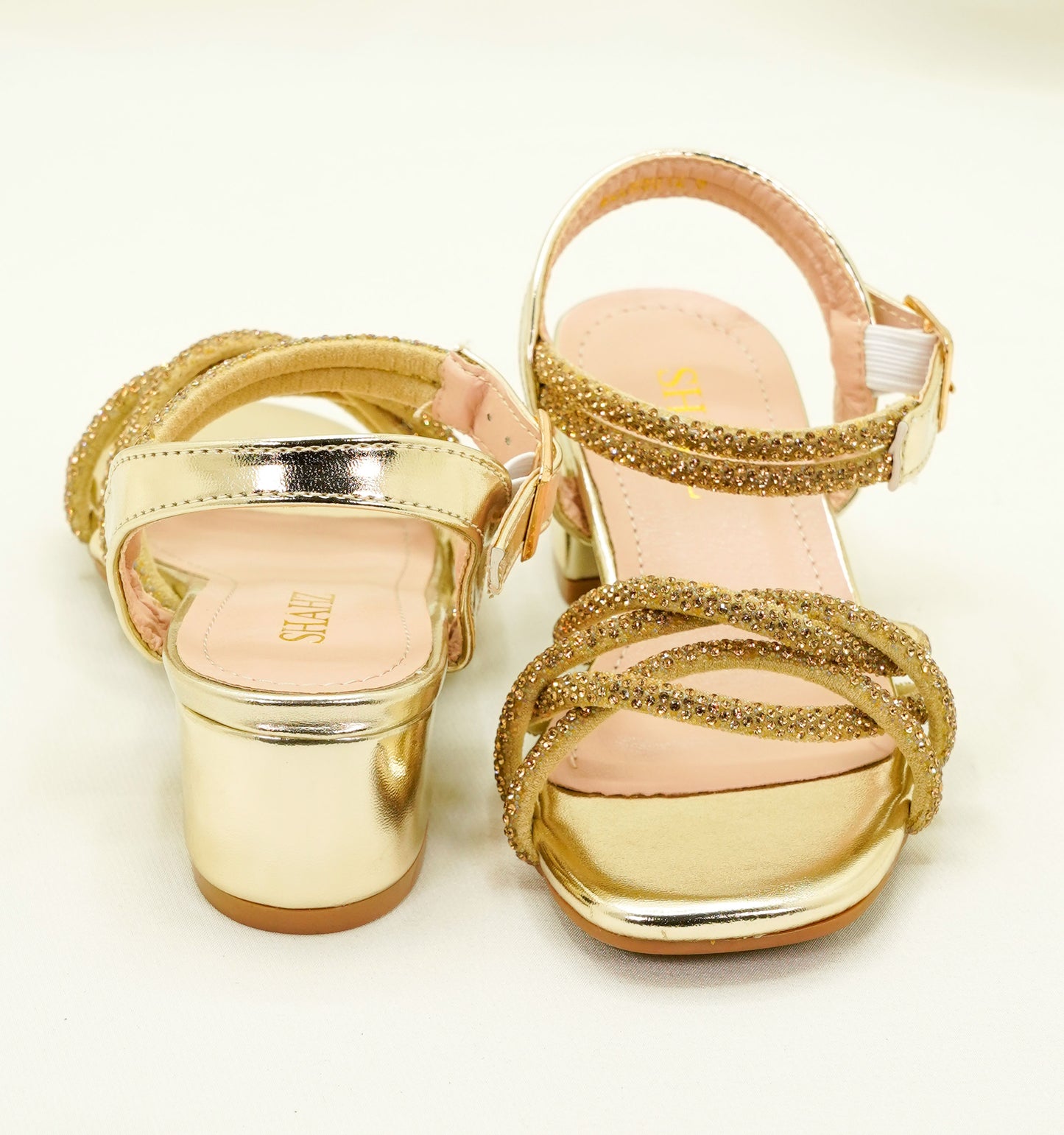 Kids Sparkling Sandals - Girls Party Sandals - Gold - MLCH6012