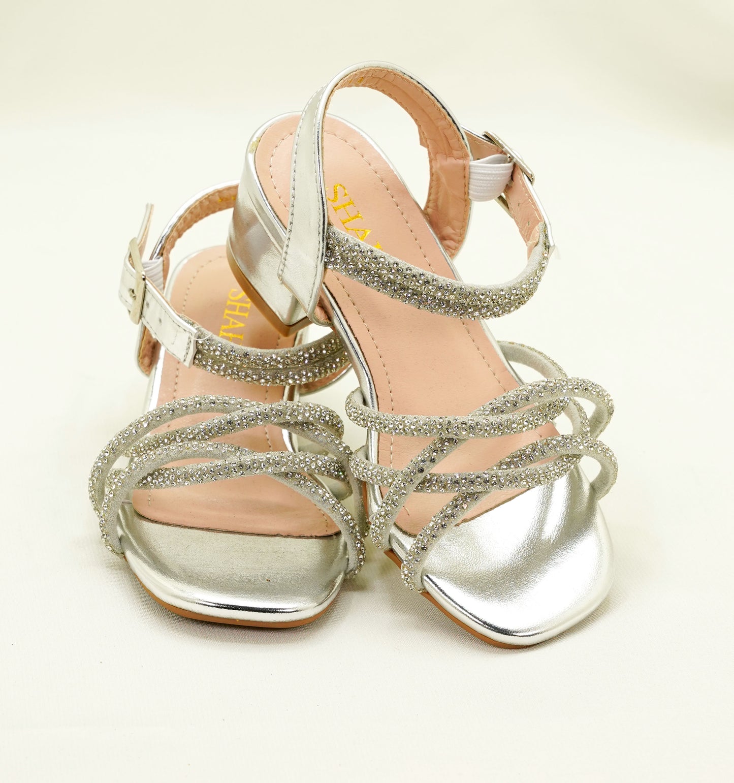 Kids Sparkling Sandals - Girls Party Sandals - Silver - MLCH6012