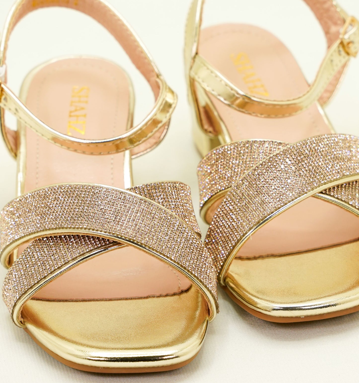 Kids Sparkling Sandals - Girls Party Sandals - Gold - MLCH6013