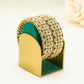 Gold Bridal Bangles with Mint Green Stones – Elegant Partywear Bangle Set - Kundan Bangles