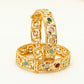 Multi-Colour Gold Plated Kundan Bangles – Traditional Kundan – Elegant Partywear Bangle Set