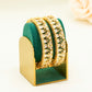 Square-Cut Gold Plated Kundan Bangles – Traditional Kundan – Elegant Partywear Bangle Set