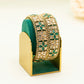 Gold Bridal Bangles with Green Stones – Traditional Kundan – Elegant Partywear Bangle Set