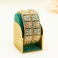 Gold Bridal Bangles with Aqua Blue Stones – Traditional Kundan – Elegant Partywear Bangle Set