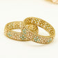 Gold Bridal Bangles with Aqua Blue Stones – Traditional Kundan – Elegant Partywear Bangle Set