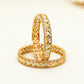 Gold Plated Kundan Bangles with Stones – Traditional Kundan – Elegant Partywear Bangle Set