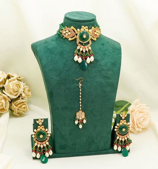 Green Kundan Set  – Kundan Jewellery Necklace Set