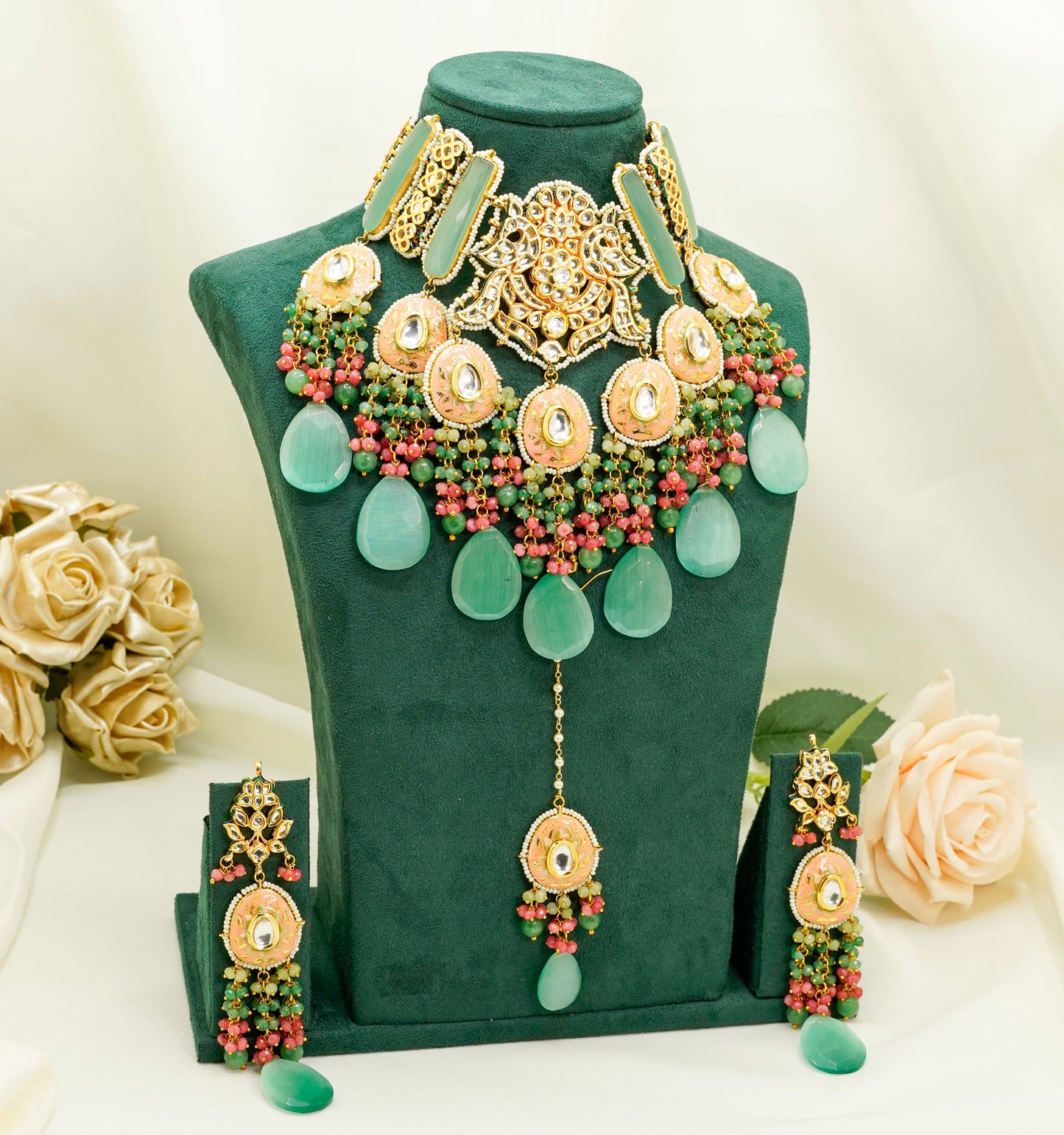 Green Kundan Set  – Kundan Jewellery Necklace Set